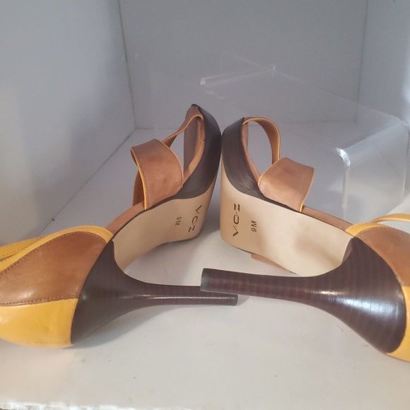 New V.O.Z Loralai Tan/Orange Leather Heel Ankle 9 - Picture 4 of 8